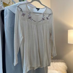 Lace and Embroidered Top